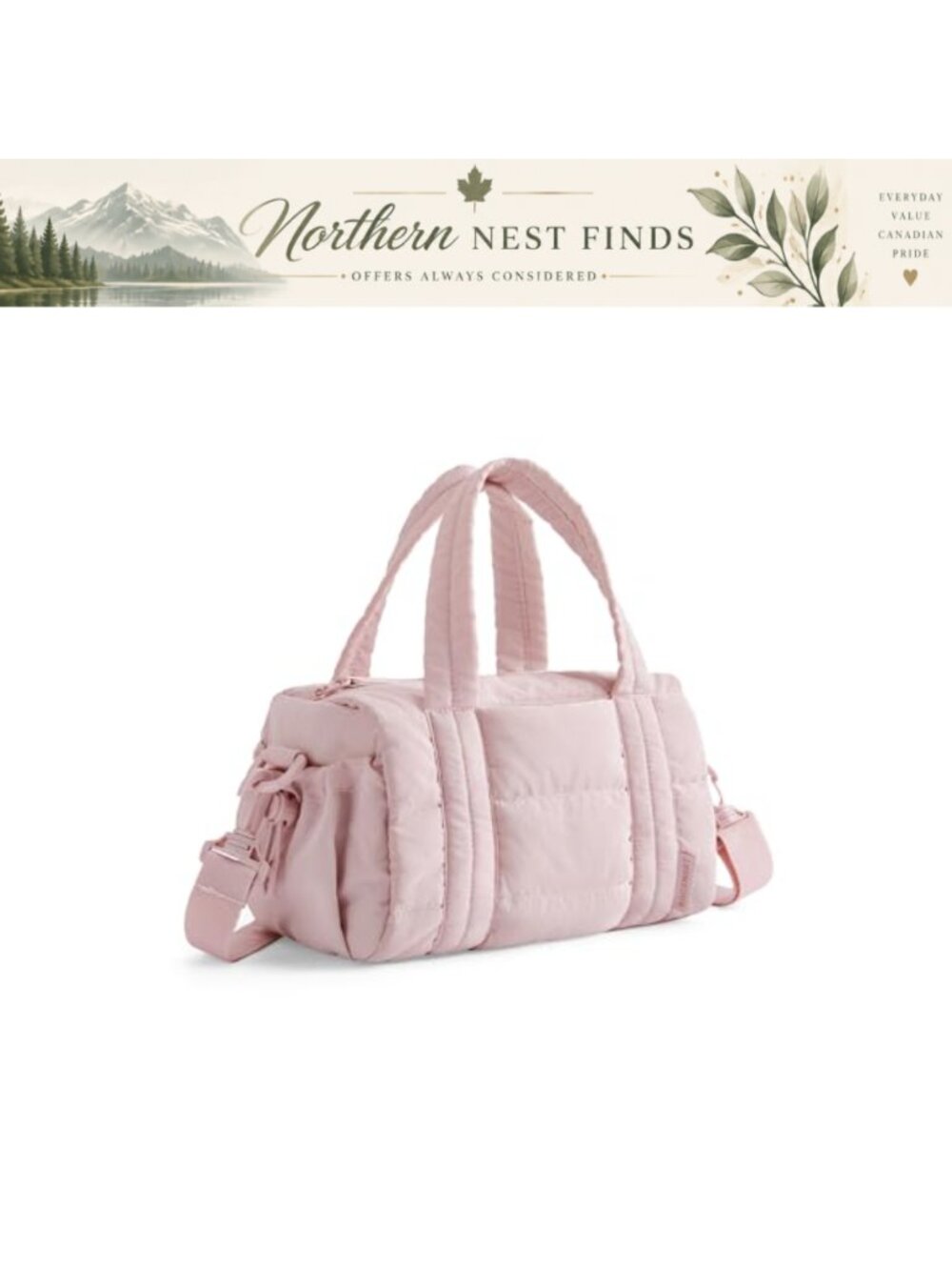 Nylon Mini Crossbody Gym Bag with Detachable Strap and 3 Compartments